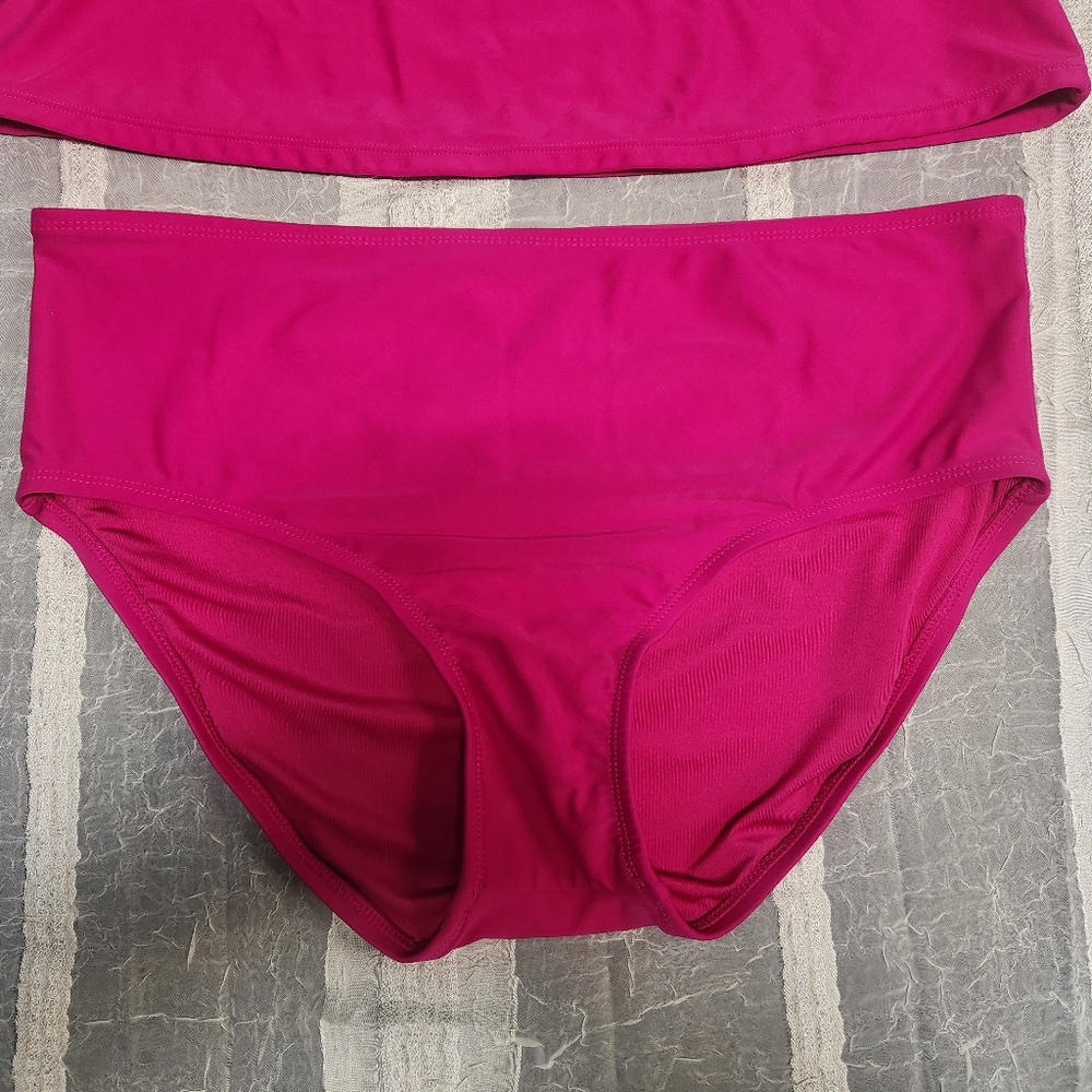 DKNY Fuchsia Tankini Bathing Suit - Picture 2 of 11